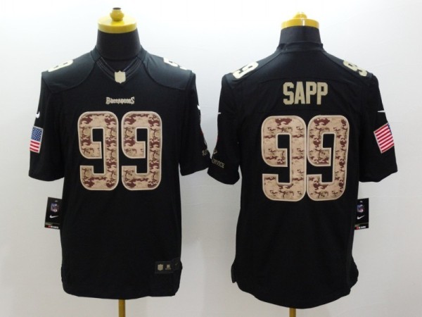 Nike Tampa Bay Buccaneers #99 Sapp Black Salute TO Service Jersey