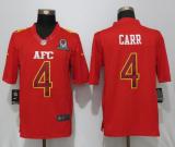 NFL Oakland Raiders #4 Carr AFC All Star Red Jersey