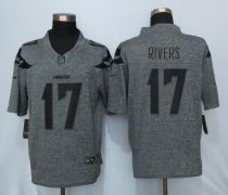New Nike San Diego Chargers 17 Rivers Gray Mens Stitched Gridiron Gray Limited Jersey
