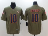 New Nike Chicago Bears #10 Trubisky Olive Salute To Service Limited Jersey