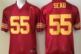 NCAA USC Trojans White #55 Seau Red  Jersey