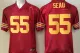 NCAA USC Trojans White #55 Seau Red  Jersey