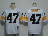 #47 Mel Blount white Pittsburgh Steelers Throwback Jersey