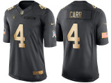 NFL Okland Raiders #4 Carr Salute to Service Gold Number Jersey