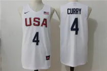 NBA USA Team #4 Curry White 2016 Jersey