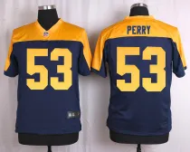Nike Green Bay Packers #53 Perry Yellow Blue Elite Jersey