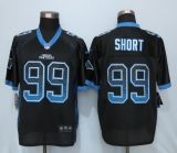 NEW Nike Carolina Panthers 99 Short Drift Fashion Black Elite Jerseys