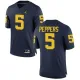 NCAA Basketball Michigan Wolverines #5 Peppers College Blue Jersey