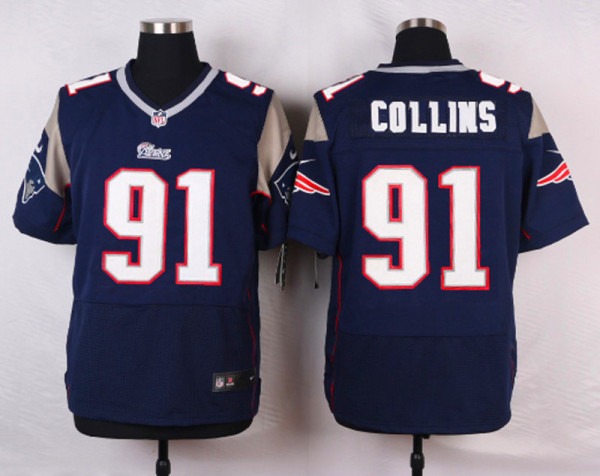 Nike New England Patriots #91 Collins Elite Blue Jersey