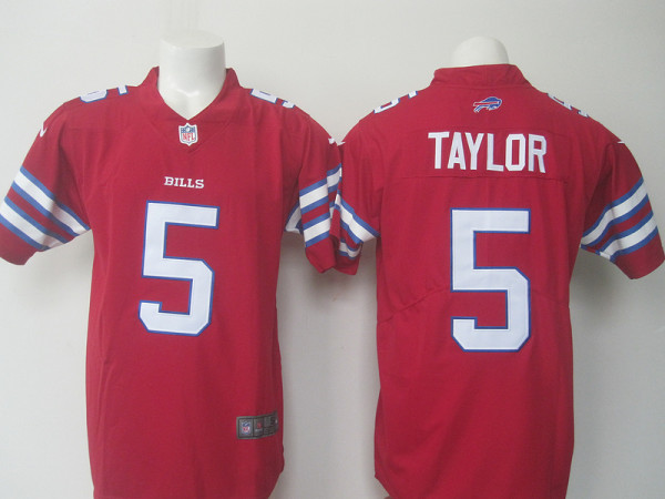 NFL Buffalo Bills #5 Taylor Red Color Rush Jersey