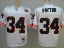 NFL Chicago Bears #34 Walter Payton Throwback White Jersey