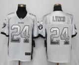 NEW Nike Oakland Raiders 24 Lynch Drift Fashion White Elite Jersey