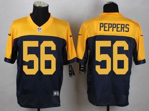 Nike Green Bay Packers #56 Peppers Yellow Blue Elite Jersey