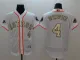 MLB Houston Astros #4 Springer White Gold Number Elite Jersey