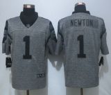 NEW Nike Carolina Panthers 1 Newton Gray Mens Stitched Gridiron Gray Limited Jersey