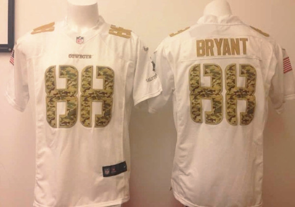 Nike Dallas Cowboys #88 Bryant Salute to Service Game White Jersey