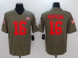 Mens San Francisco 49ers #16 Montana Olive Salute to Service Limited Jersey