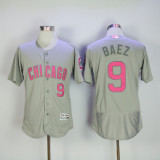 MLB Chicago Cubs #9 Baez Grey Mothers Day Elite Jersey