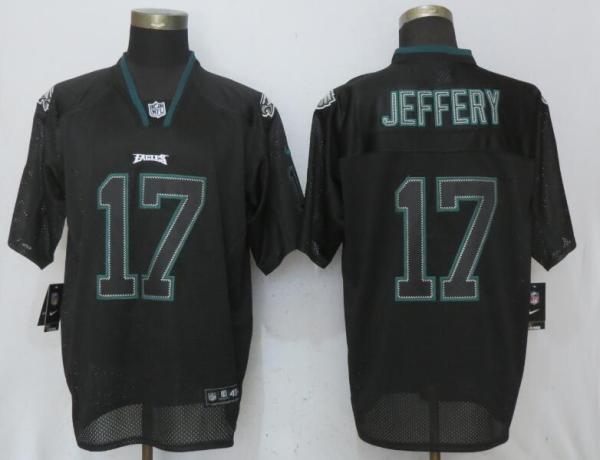 New Nike Philadelphia Eagles 17 Jeffery Lights Out Black Elite Jersey