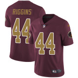 Mens Washington Redskins #44 Riggins Red Yellow Number Elite Jersey