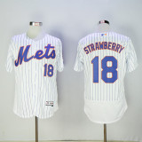 MLB New York Mets #18 Strawberry White Elite Jersey