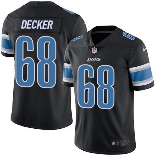 NFL Detriot Lions #68 Decker Black Color Rush Jersey