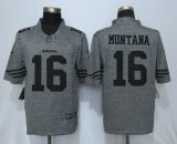 Nike San Francisco 49ers 16 Montana Gray Mens Stitched Gridiron Gray Limited Jersey