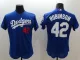 Majestic MLB Los Angeles Dodgers #42 Elite Robinson Blue Jersey