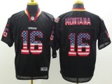 Nike San Francisco 49ers #16 Montana Black USA Flag Elite Jersey