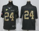 New Nike Atlanta Falcons 24 Freeman Anthracite Salute To Service Limited Jersey