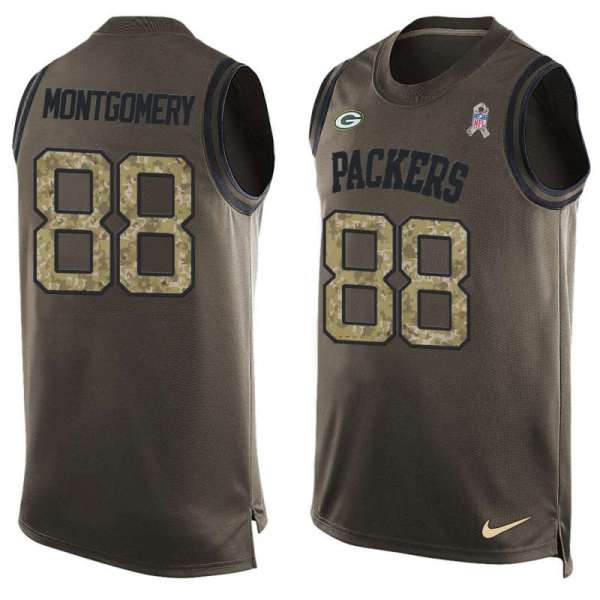 NFL Green Bay Packers #88 Montgomery Limited Green Salute to Service Tank Top