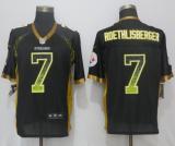 New Nike Pittsburgh Steelers 7 Roethlisberger Drift Fashion Black Elite Jersey