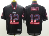 Nike New England Patriots #12 Brady Black USA Flag Elite Jersey