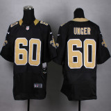 Nike New Orleans Saints #60 Unger Black Elite Jersey