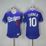 MLB Los Angeles Dodgers #10 Turner Blue Elite Jersey