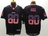 Nike San Francisco 49ers #80 Rice Black USA Flag Elite Jersey