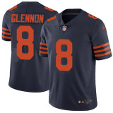 Mens Chicago Bears #8 Glennon Blue Orange Number Vapor Limited Jersey