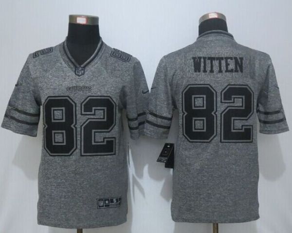 New Nike Dallas Cowboys 82 Witten Gray Mens Stitched Gridiron Gray Limited Jersey