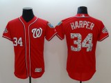 MLB Washington Nationals #34 Harper Red Spring Training Elite Jersey