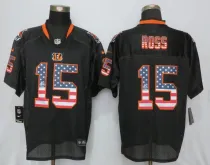 New Nike Cincinnati Bengals #15 Ross USA Flag Fashion Black Elite Jerseys