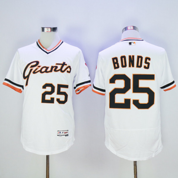 MLB San Francisco Giants #25 Bonds White Pullover Throwback Jersey