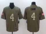 Mens Oakland Raiders #4 Carr Olive Salute to Service Limited Jersey