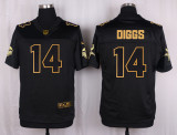 Mens Minnesota Vikings #14 Diggs Pro Line Black Gold Collection Jersey