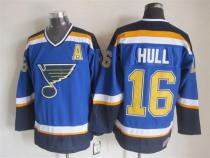 NHL St. Louis Blues #16 Hull Blue Color Jersey with A Patch