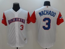 2017 World Baseball Dominicana #3 Machado White Classic Jersey