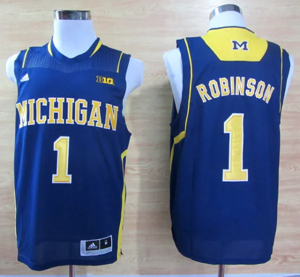Michigan State #1 Glenn Robins blue jersey
