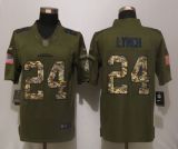 NFL Seattle Seahawks #24 Lynch Salute To Service Green Jersey