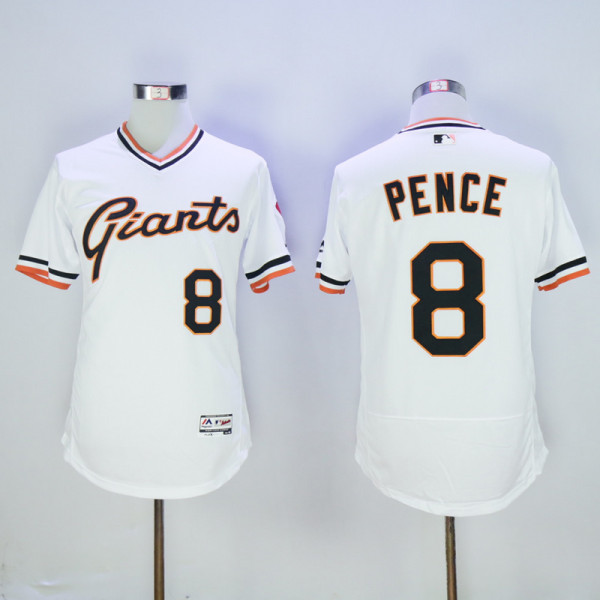 MLB San Francisco Giants #8 Pence Pullover White Jersey