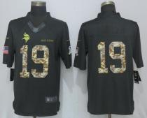 New Nike Minnesota Vikings 19 Thielen Anthracite Salute To Service Limited Jersey