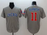 MLB Chicago Cubs #11 Darvish Grey Game Jersey